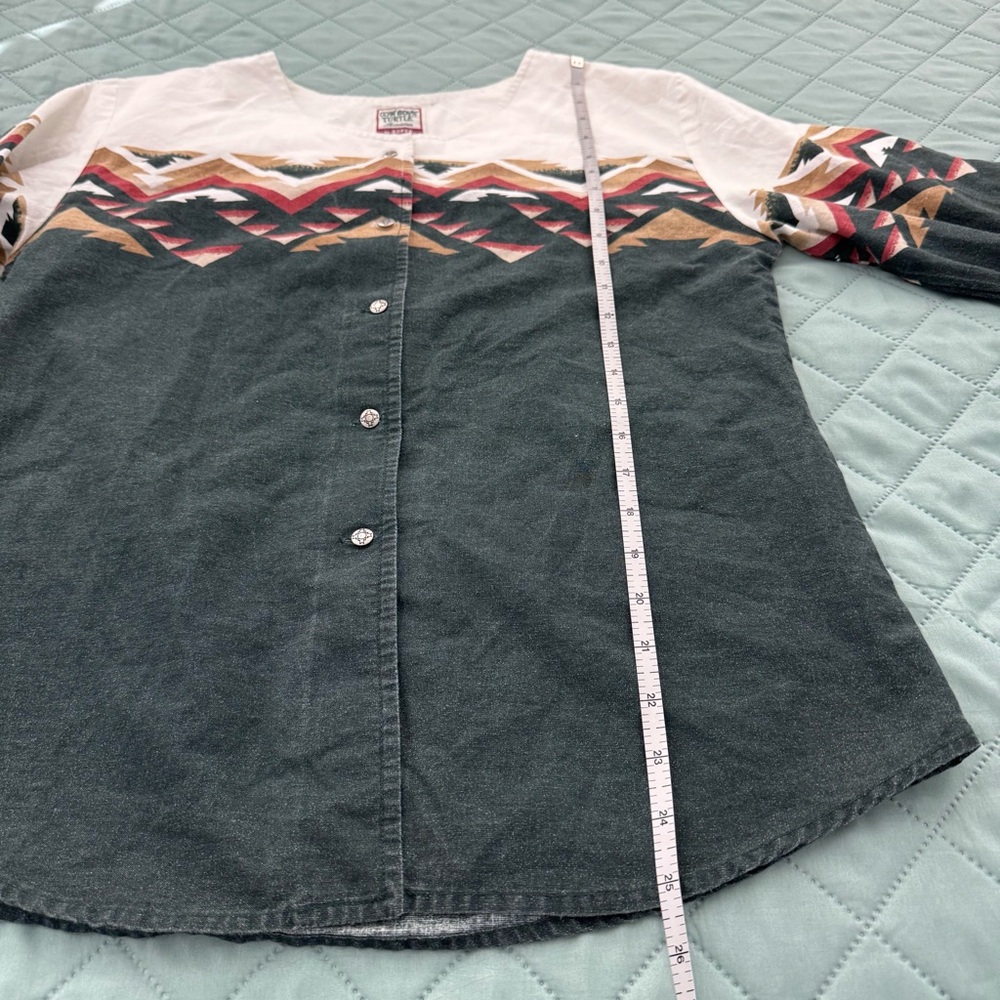 Roper Cowboys’ Turtle Association Western Aztec Snap Shirt – Size M - Picture 10 of 12